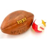 A Signed Improved Springbok Rugby Ball, possibly from the 1961 Lions Fair, with a quantity of