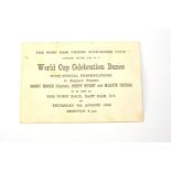 A Signed 1966 Football World Cup Celebration Dance Card, held by the West Ham Supporters Club
