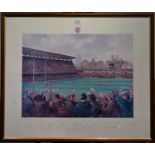 A Signed Limited Edition Rugby Print -Cardiff Arms Park by Alan Fearnley 1981, number 626/850,