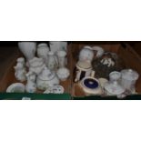 Two boxes of decorative ceramics including Aynsley etc