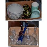 A group including a quantity of glass comprising a pair of Stuart decanters, a Thomas Webb