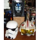 Star Wars: 501st Legion Clone Trooper helmet, (scaled replica) by Master Replicas (boxed), an X-wing