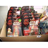 Star Wars: Eight carded Episode 1 "Comm Talk" figures by Hasbro, three accessory packs and one