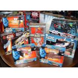 Star Wars: Seven boxed vehicles including "Imperial Shuttle" and "Darth Vader's Imperial Chopper" by