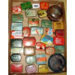 Thirty gramophone needle tins & two record dusters
