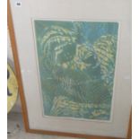 Mike GIBSON (c. 1980s) a coloured abstract lithograph, signed & dated