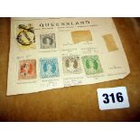 Stamps including Queensland Chalon 6d's, etc