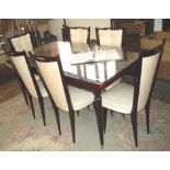 1950s extending dining table with a set of 6 vinyl covered chairs