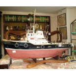 Scale model of an ocean going tug boat, remote controlled