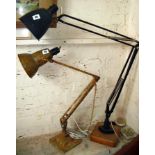 1930's marble finish Herbert Terry anglepoise lamp with stepped base and Crabtree bulb holder