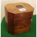 Georgian flame mahogany tea caddy