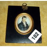 19th c. portrait miniature on ivory of a young gentleman