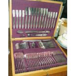 Elkington Winchester pattern silver-plated canteen of cutlery for eight , including carving set