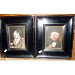 Pair of portraits of an old man & an old woman, unsigned, attributed to Carl KRONBERGER (1841-1921)