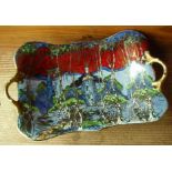 Royal Vienna Art Pottery Wilton Ware fairyland lustre comport decorated with fairy in woodland