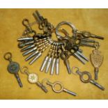 Collection of pocket watch keys