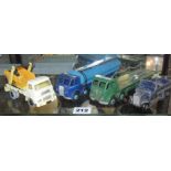 Dinky Super Toys Foden tanker, a Foden Flat Truck with chains, two trailers, a Marrel multi-bucket