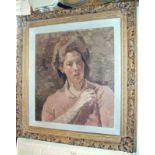 London School, an oil portrait of Vanessa Bell in the manner of Iain MACNAB, unsigned, 20" x 18", in