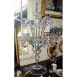 Impressive & colourful Venetian blown & twisted glass table centrepiece six-branch candelabra