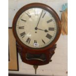 19th c. mahogany fusee drop-dial wall clock