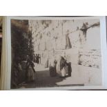 Victorian photograph album with olivewood cover containing albumen prints of the Holy Land,