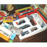 Hornby Railway Inter-City train, another S.N.C.F. diesel train set, and various modern boxed diecast