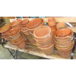 Large quantity of old terracotta flower pots