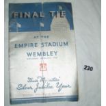 Football programme:- 1935 F.A. Cup Final Sheffield Wednesday V West Bromwich Albion (Silver