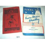 Football programmes:- 1936 F.A. Cup Final Arsenal V Sheffield United at the Empire Stadium