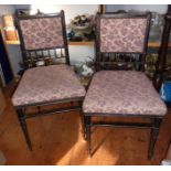 Pair of late-Victorian ebonised dining chairs