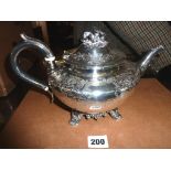 Silver teapot, London 1843, by Joseph Angell & Joseph Angell II