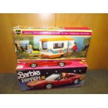 A Mattel Barbie Ferrari model car, boxed