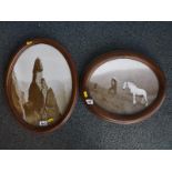 Two oval framed photographs depicting Na