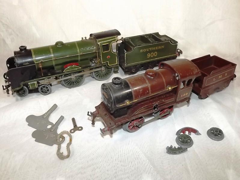Model railways - a Hornby tin-plate cloc