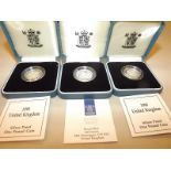 Numismatology - three sterling silver Pr