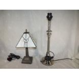A Tiffany style table lamp and one other