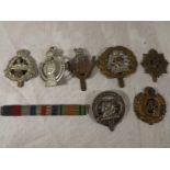A small collection of military cap badge