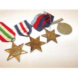 Four World War Two (WWII) campaign medal