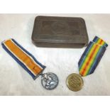 Two WW1 campaign medals comprising Briti