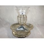 A silver plated William Hutton shell dis