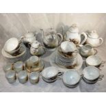 Two large tea and coffee services decora