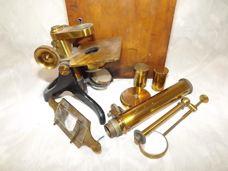 A early 20th century brass microscope wi - Image 2 of 2