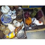 A quantity of ceramics and brassware to