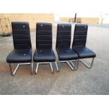 Four modern faux leather dining chairs P