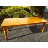 A pine dining table with 6 chairs 76cm (