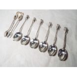 A set of six plated teaspoons with cheru