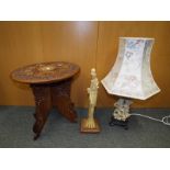 A good quality Oriental table lamp depic