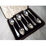 An Edward VIII cased set of six silver t