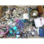 A quantity of costume jewellery predomin