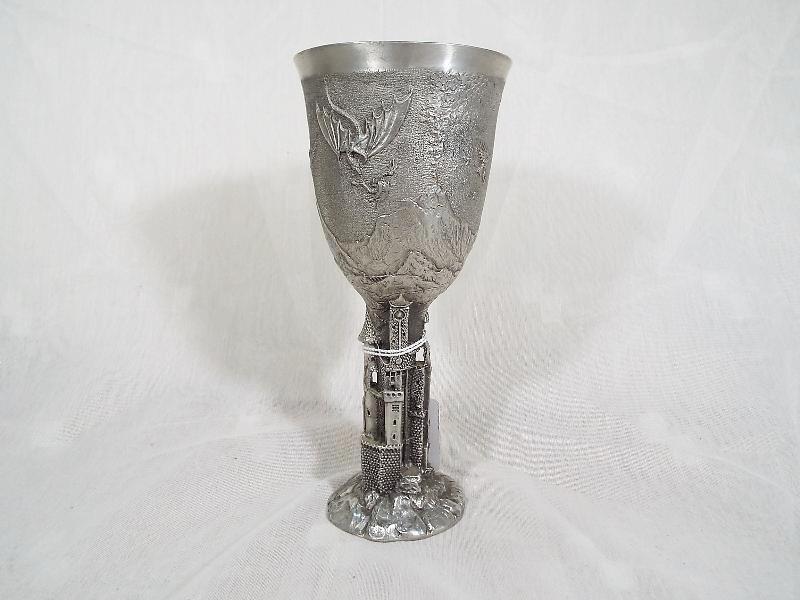 A Royal Selangor Lord of The Rings pewter goblet entitled The Gondolin Goblet, 19cm (h) - Est £50 - - Image 2 of 3